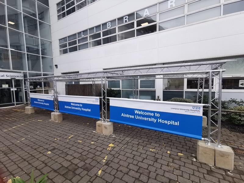 Weather Shelters for Healthcare 1 NHS covered walkway Liverpool University Hospital