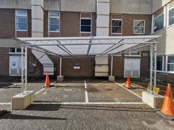Weather Shelters for Healthcare 32 NHS Eastbourne outdoor canopy protect canopies 3