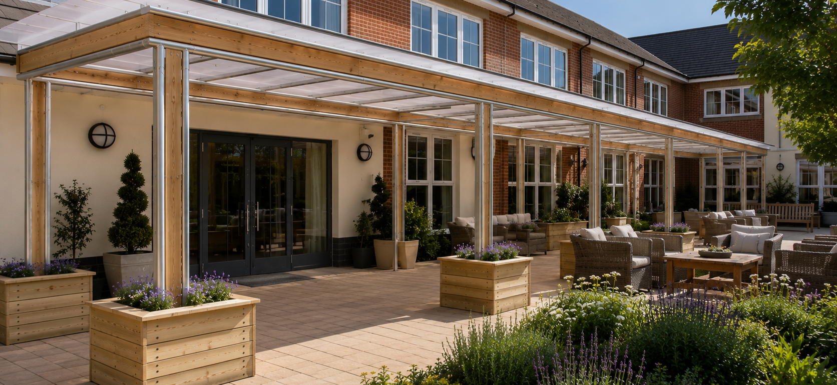 care home canopies shelter for residents